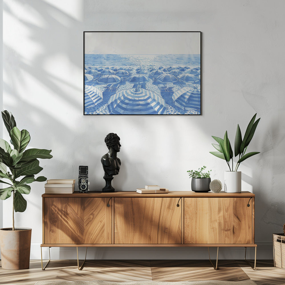 Striped Umbrellas | Poster