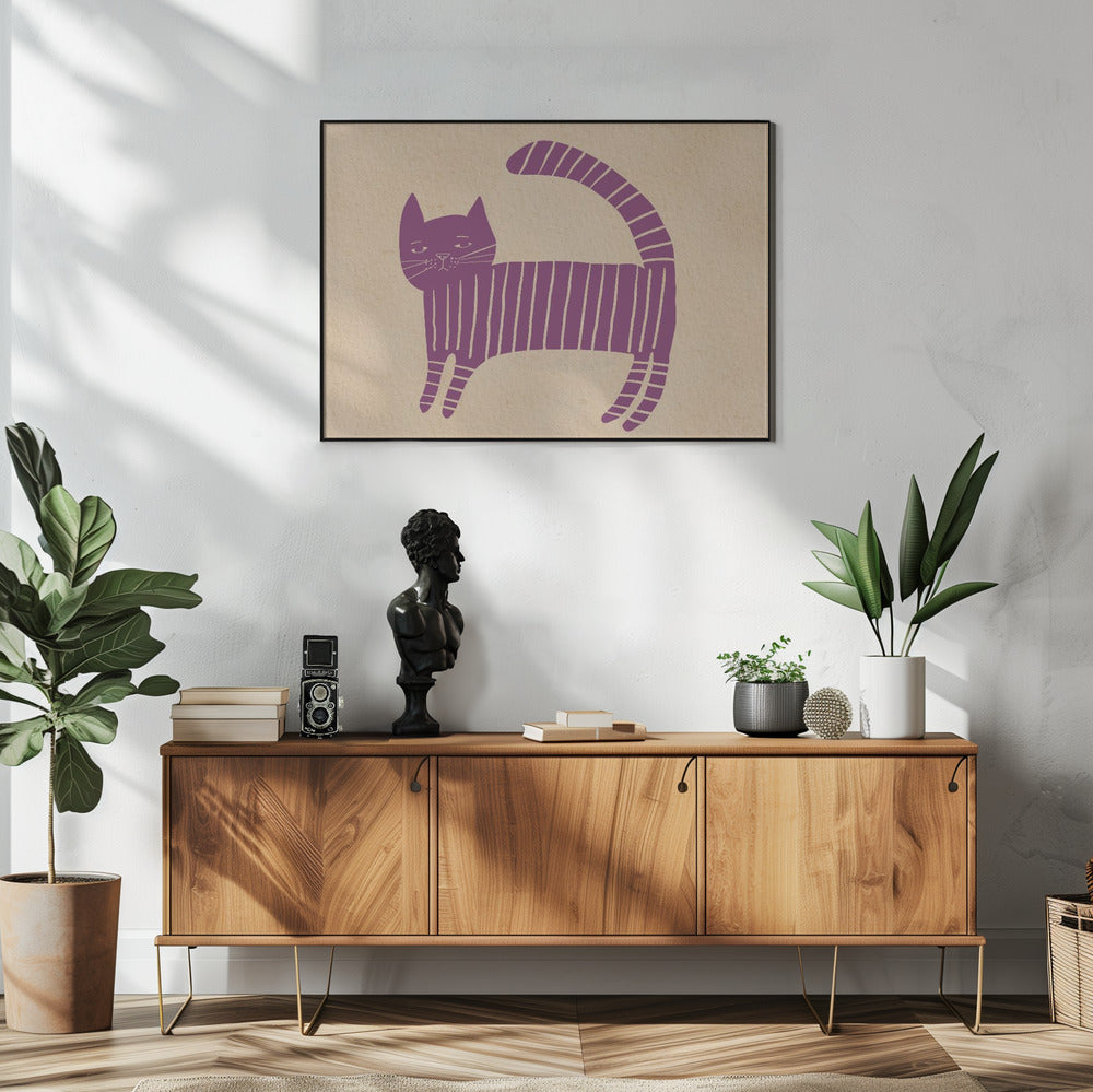 Mauve cat nursery | Poster