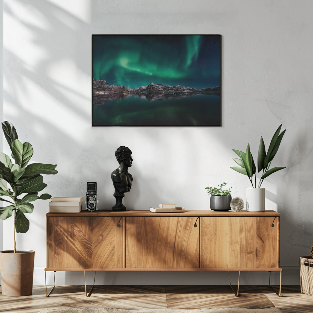 Lofoten Aurora Reflection | Poster