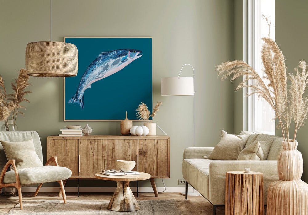 Leaping Salmon | Canvas