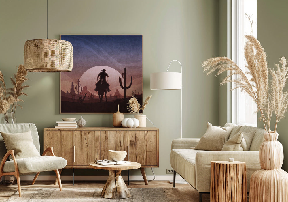 Desert Cowboy Sunset | Canvas