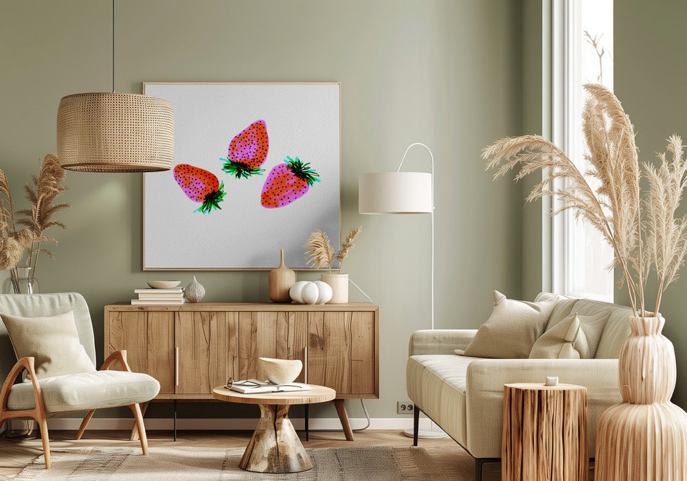 Red Lavender Sweet Strawberries Fruit | Canvas