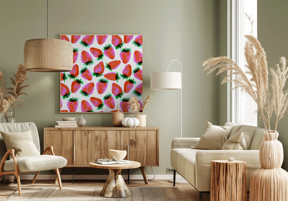 Lavender Red Strawberries Fruit | Canvas