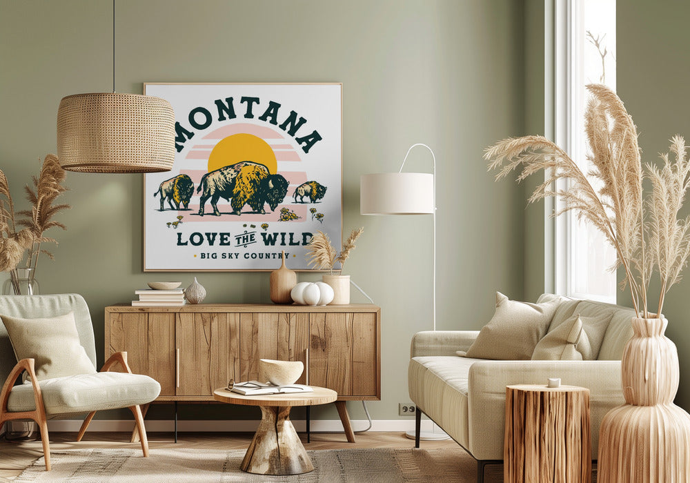 Montana Buffalo Art: Love The Wild | Canvas
