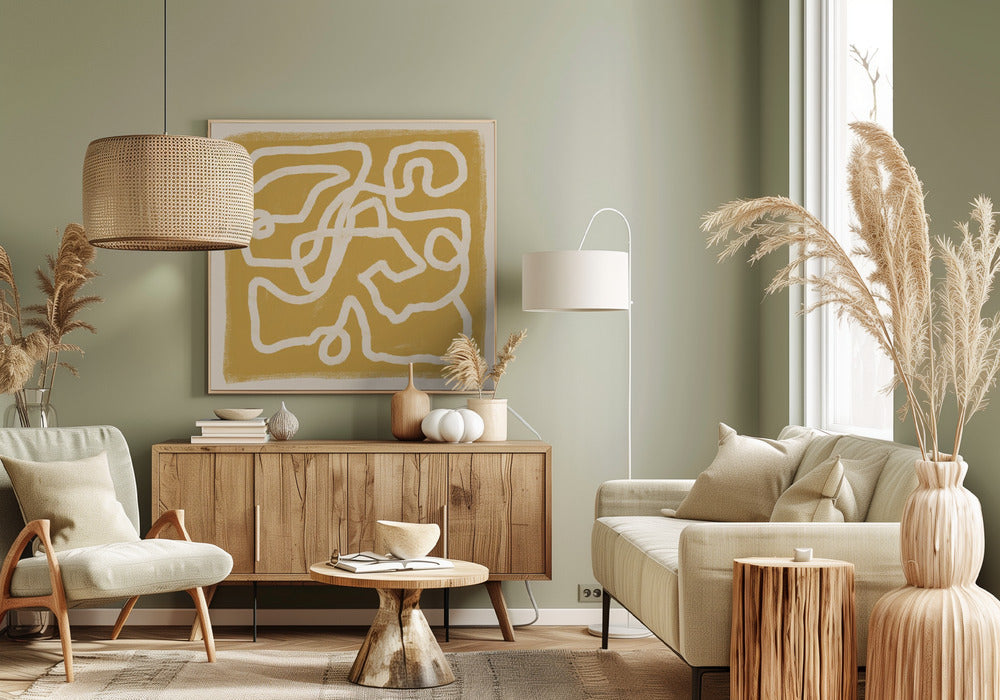 Abstract Lines Gold | Canvas