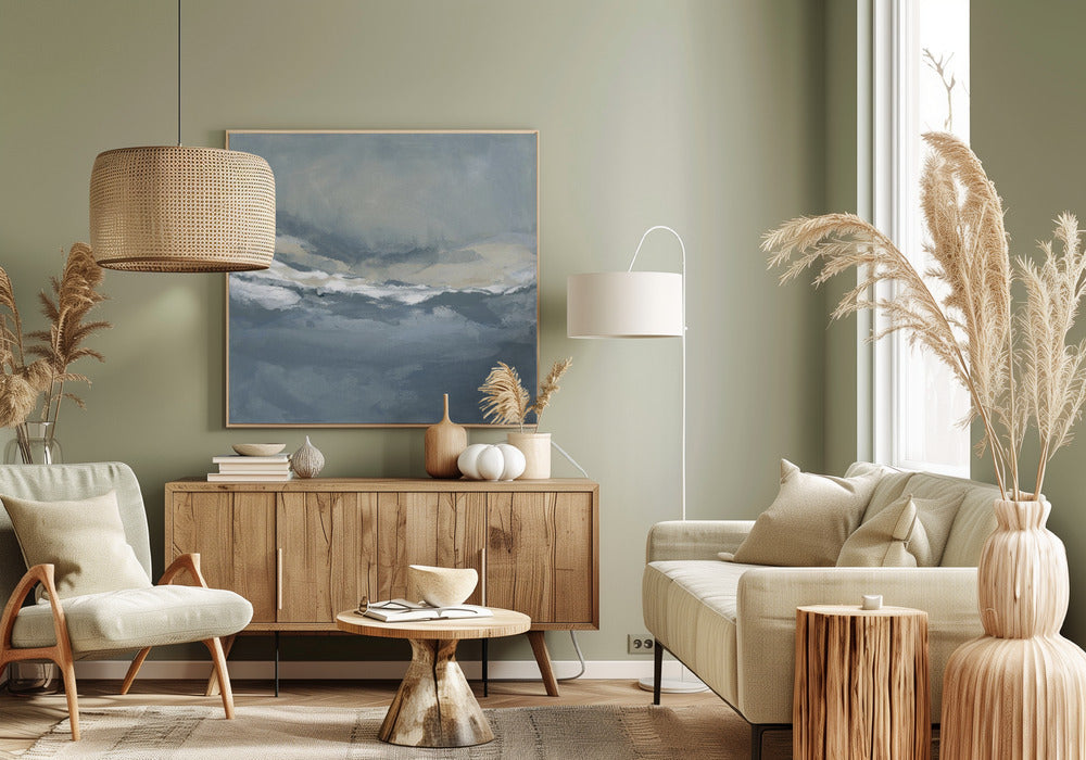 Serene Rolling Waves Beneath a Tranquil Sky | Canvas