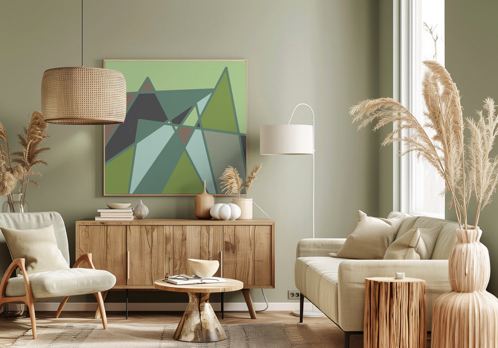 Golden abstract mountains | Canvas