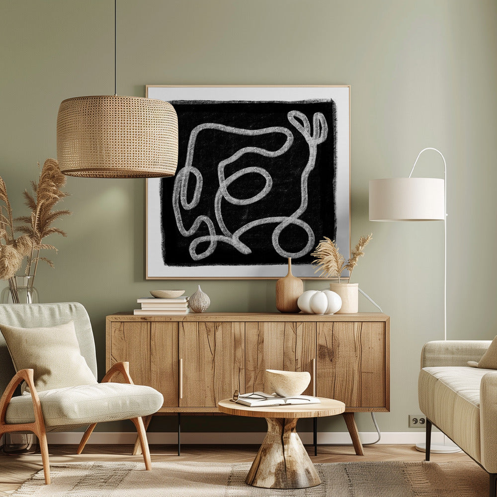 Black Scribble Lines 1 | Canvas