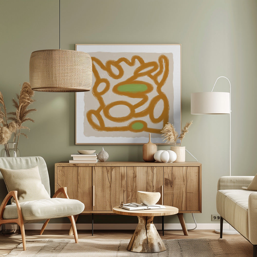 Tan Scribble 1 | Canvas