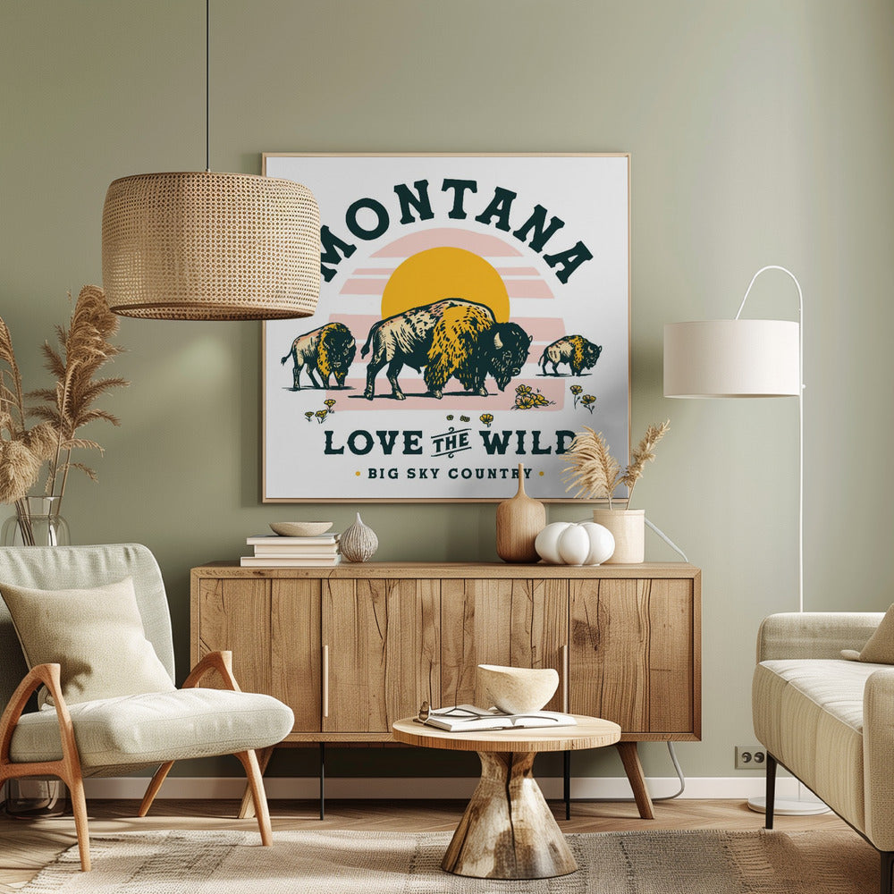 Montana Buffalo Art: Love The Wild | Canvas