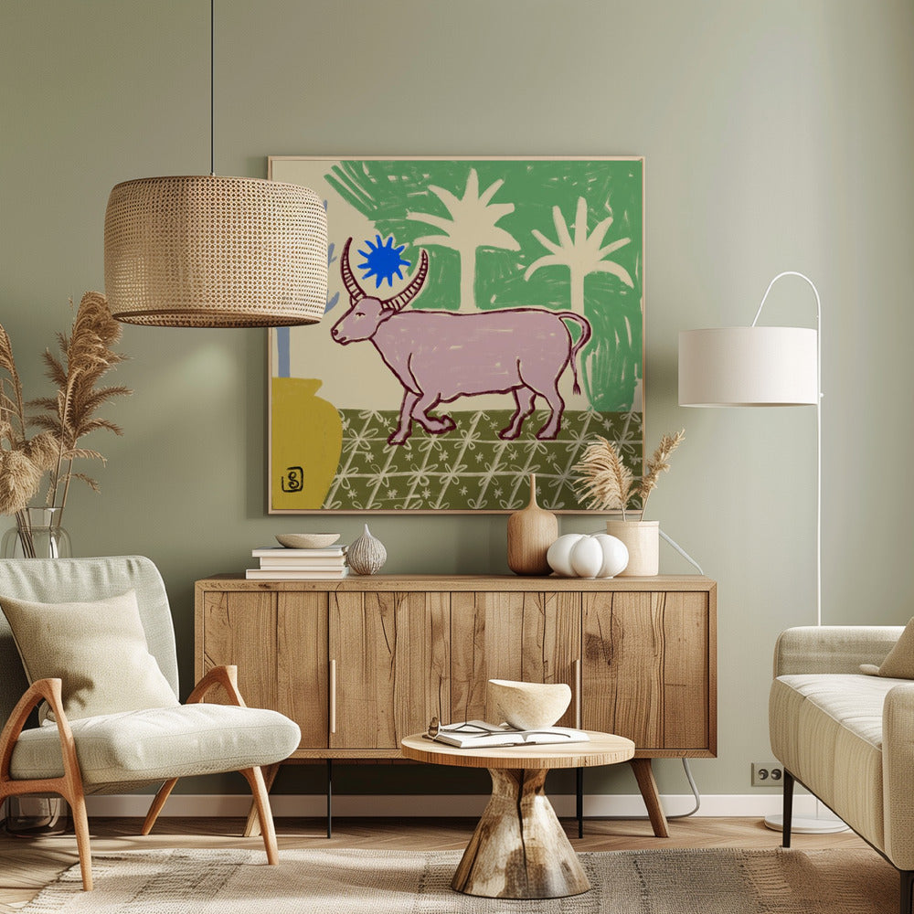 Azure Horned Oasis | Canvas