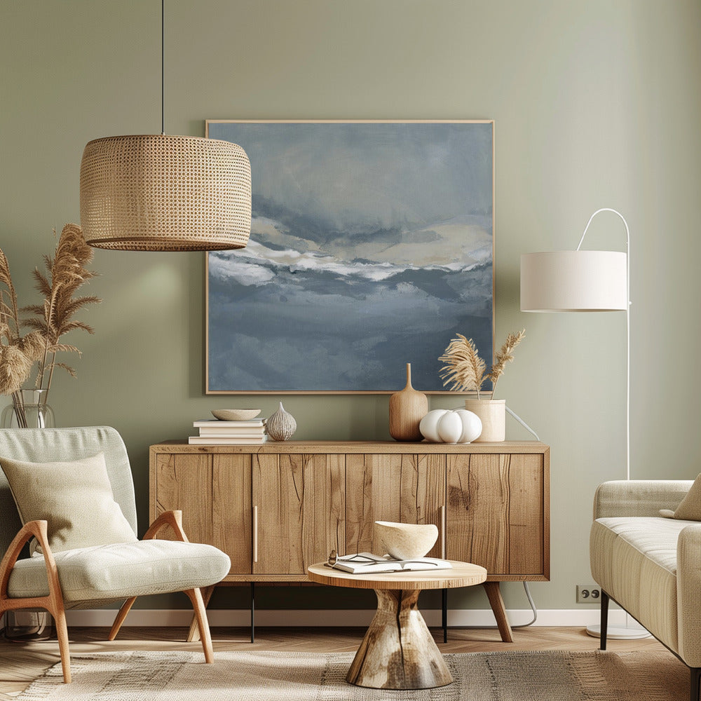 Serene Rolling Waves Beneath a Tranquil Sky | Canvas