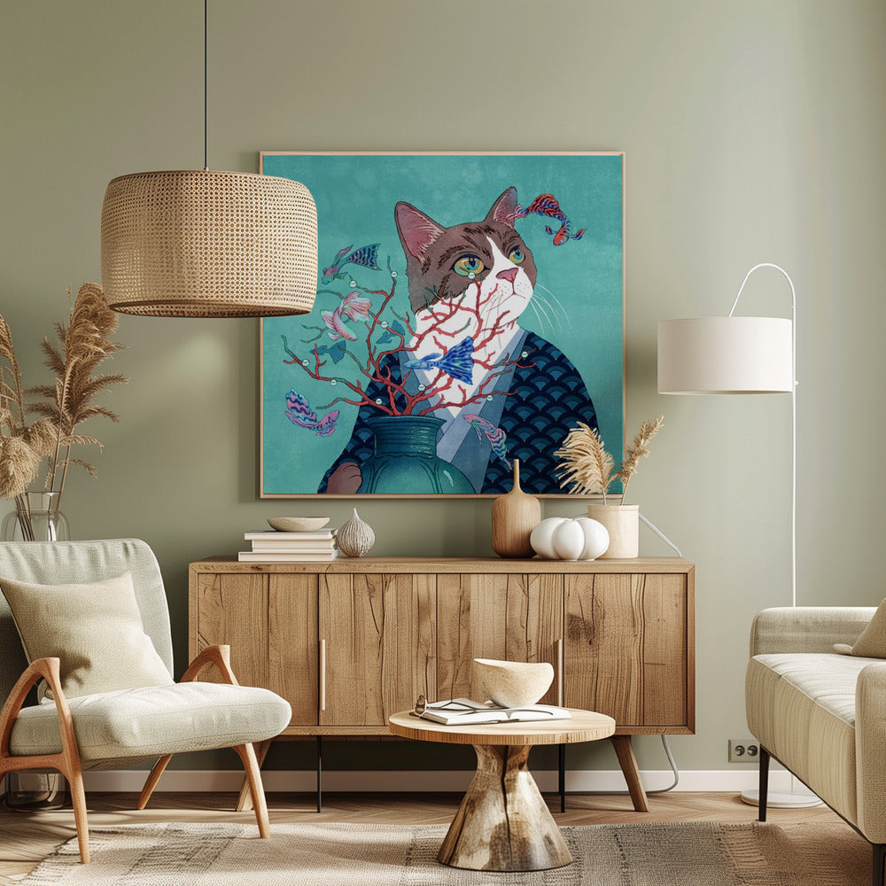 Cat and Fish | Canvas