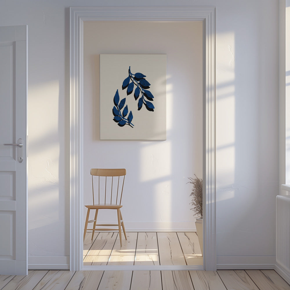 Blue Twig Brush | Canvas