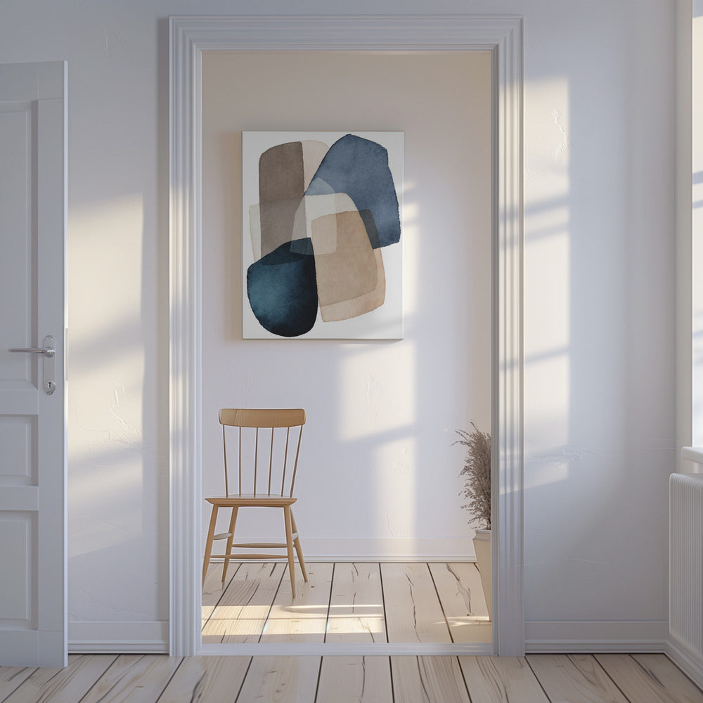 Blue Brown Blocks | Canvas