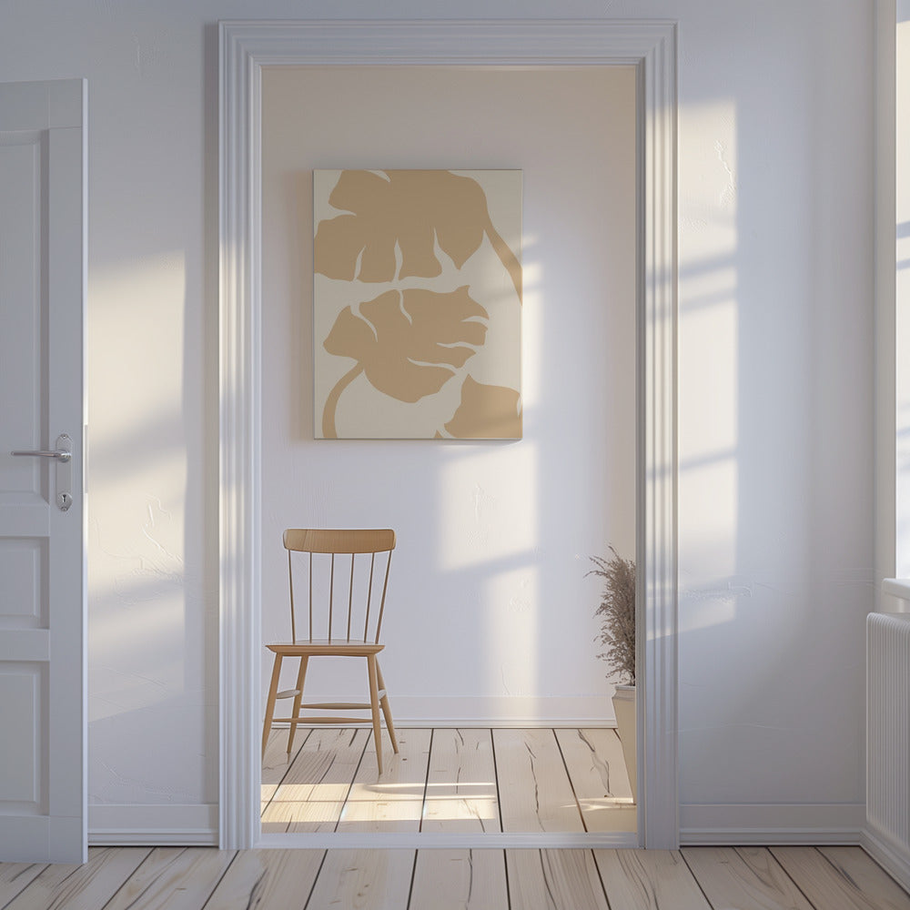 Monstera Soft orange | Canvas