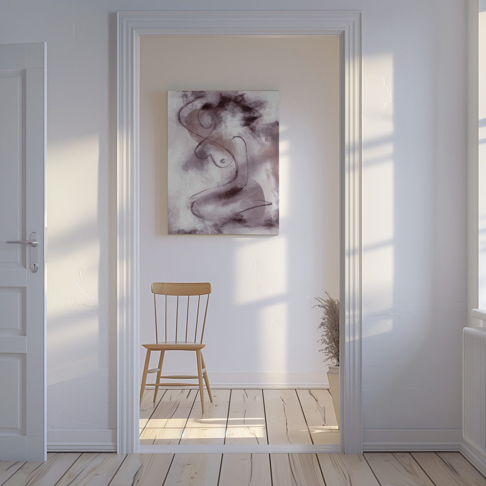 WOMAN FIGURATIVE ABSTRACT PAINTING PURPLE | Canvas