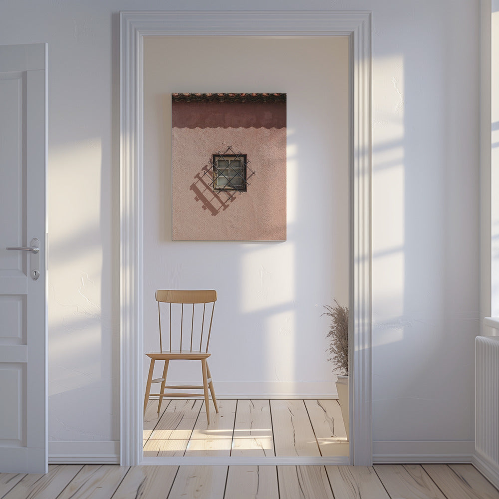 Rustic Pink Wall With A Vintage Window | Canvas