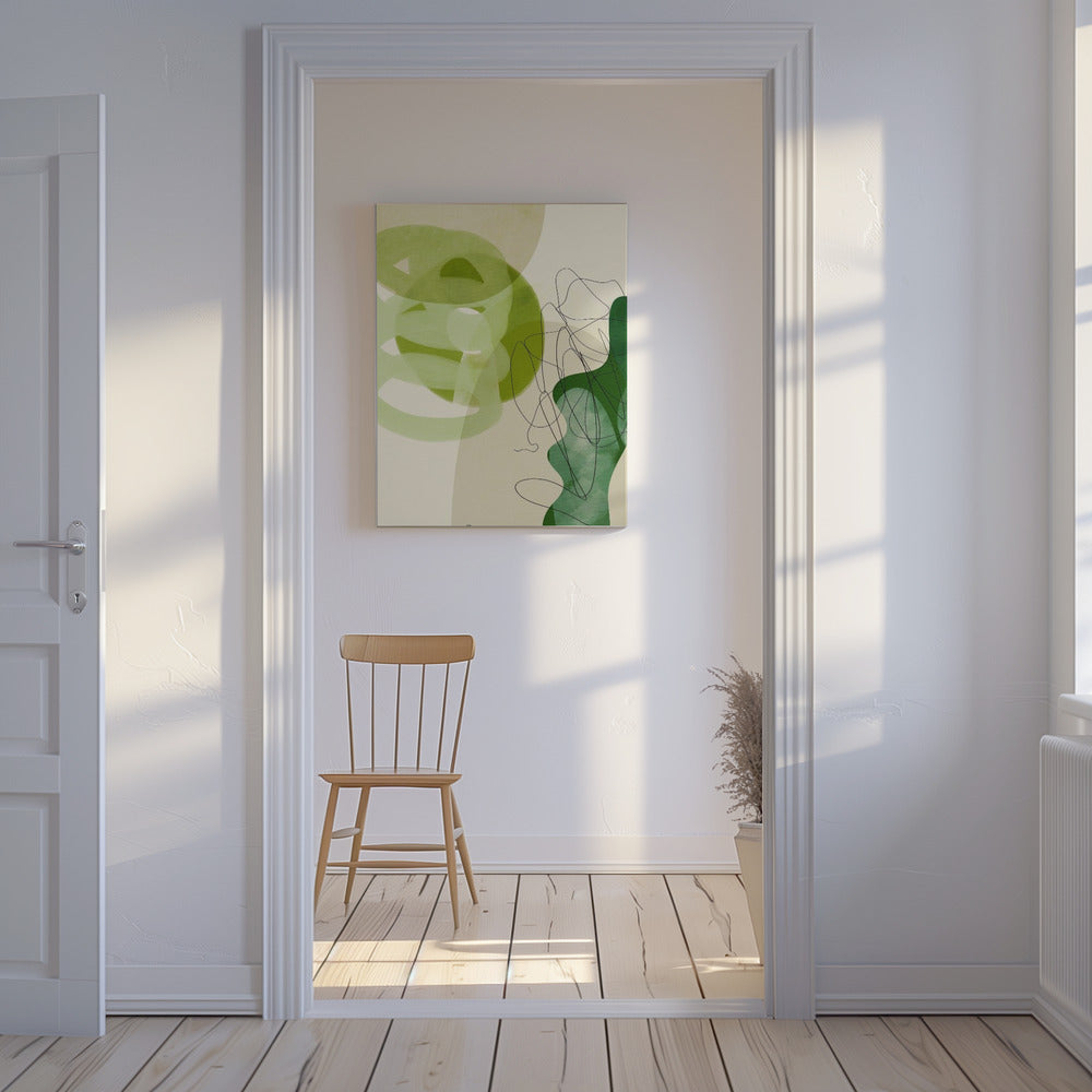 Painted Lines Green Tan 3 Kopie | Canvas