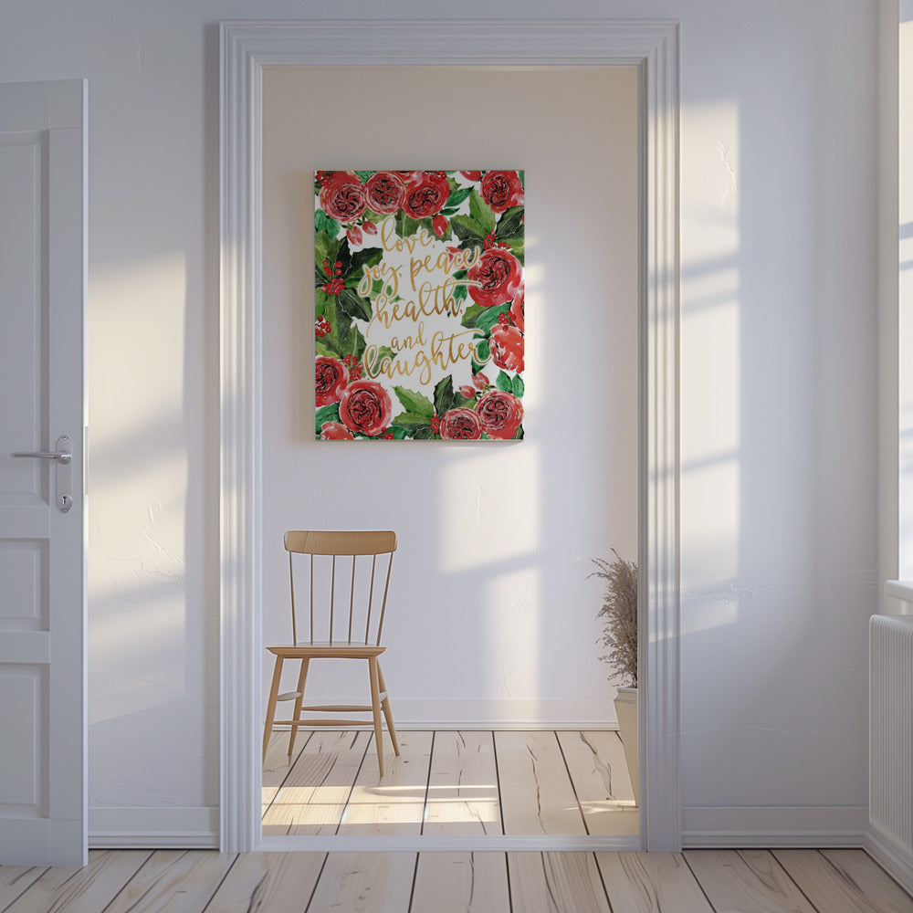 Best wishes holiday red roses | Canvas