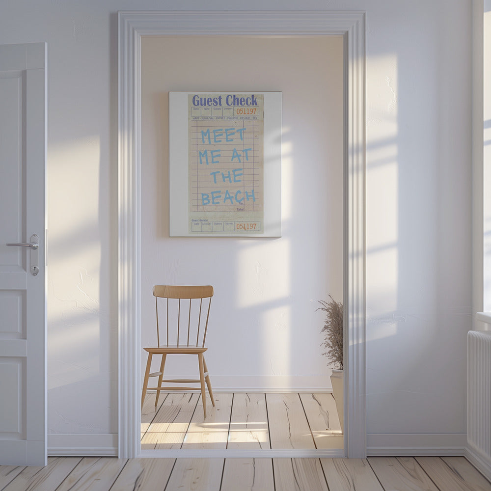 Meet Me At the Beach Blue | Canvas