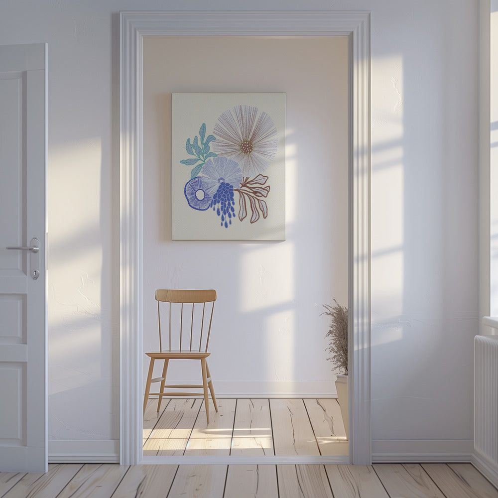 Coral floral | Canvas