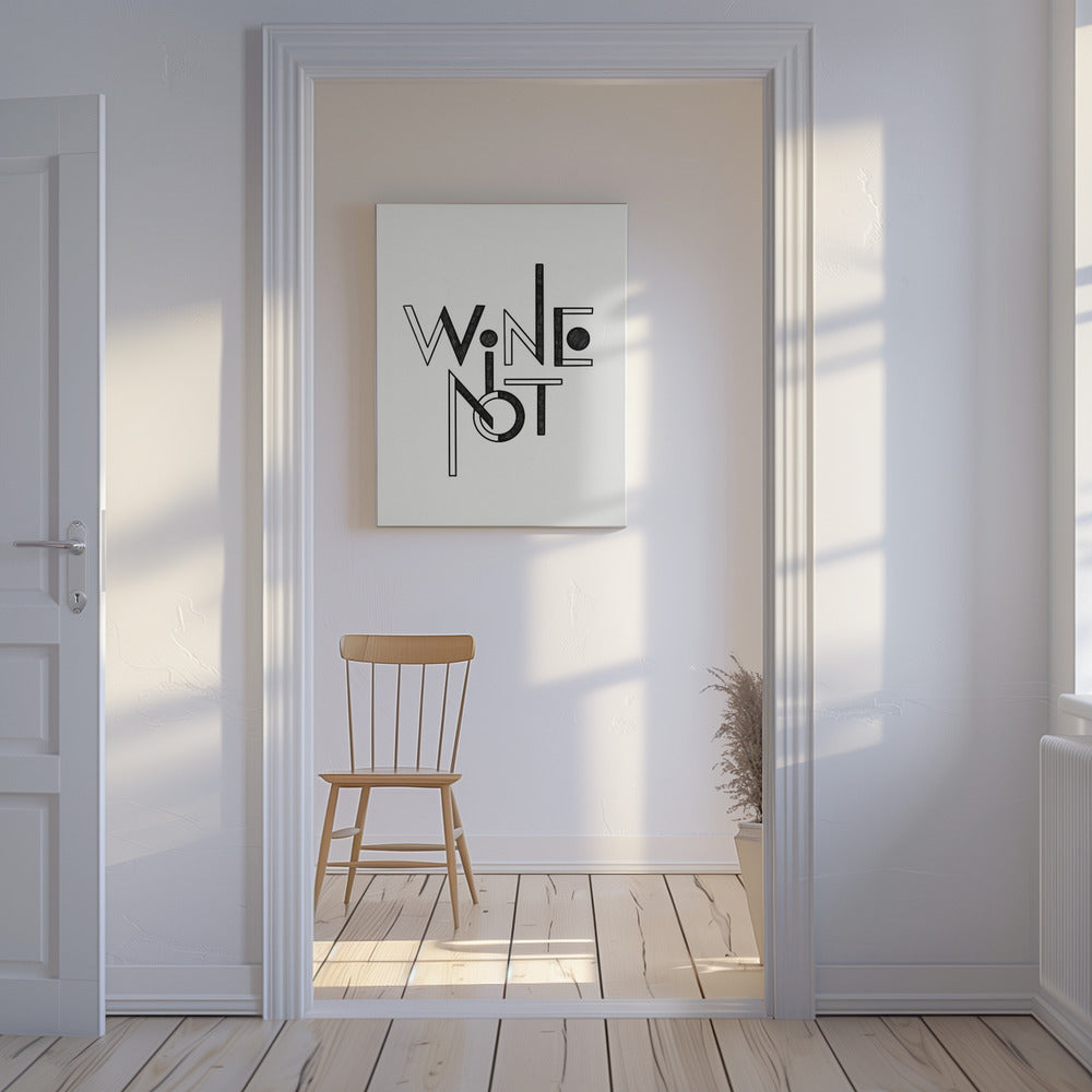 Wine Not hand-drawn text & quote | Canvas