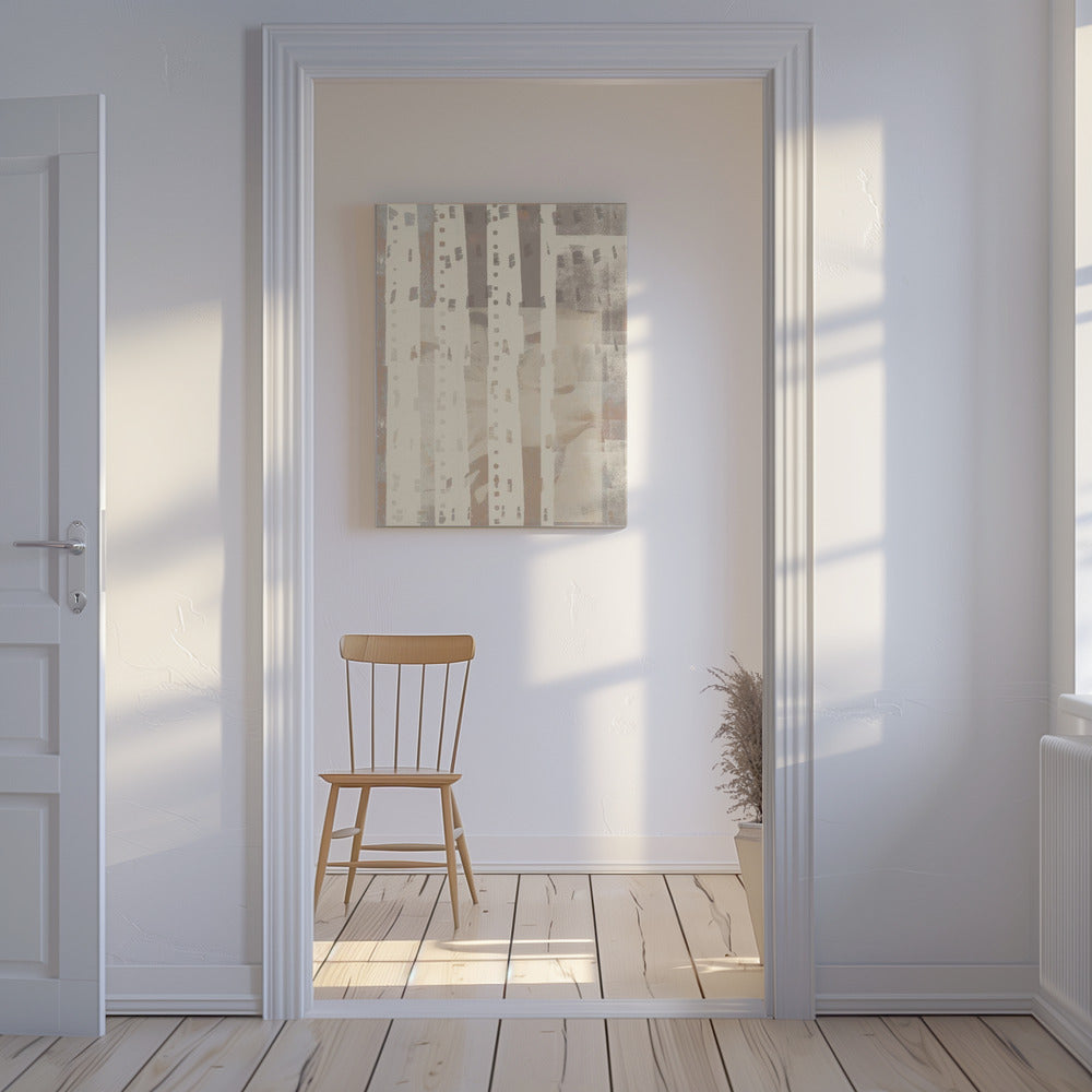 Neutral Abstract pattern in light terracotta, taupe and white. | Canvas