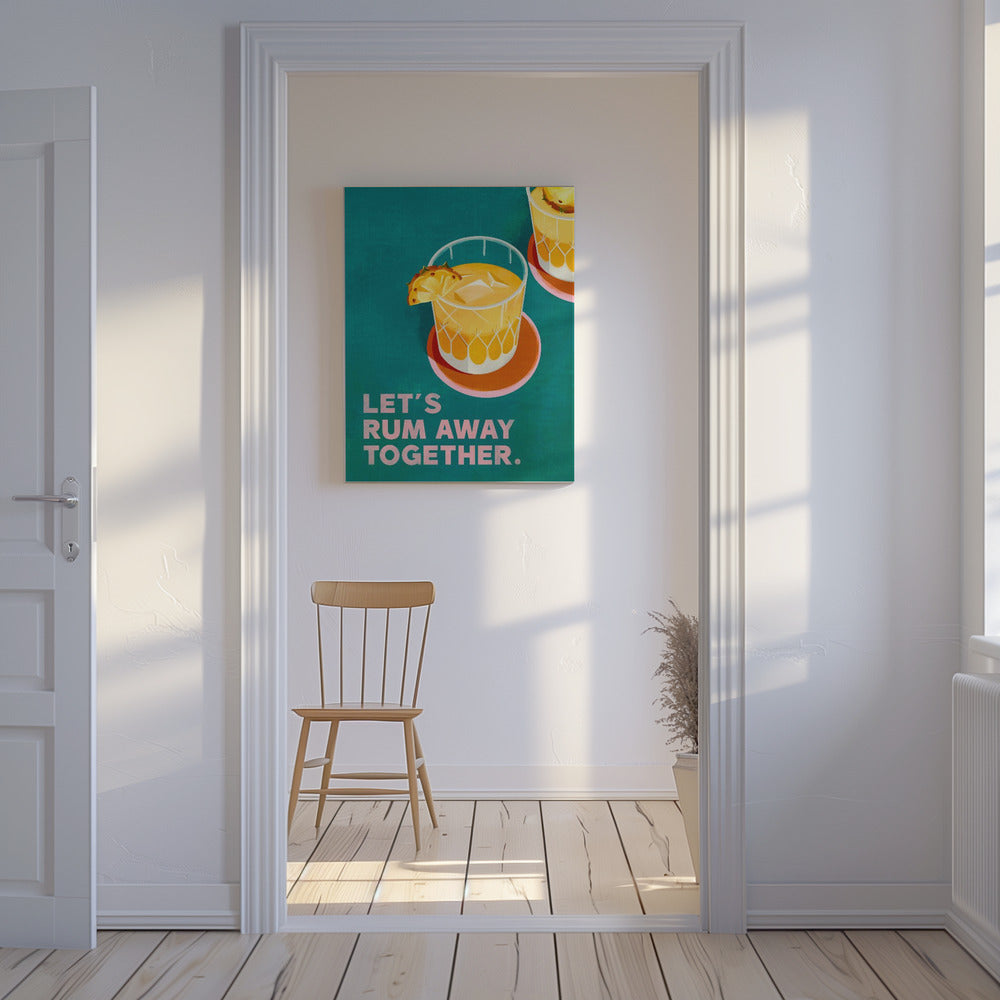 Rum Away Beach Bar Cocktail Art | Canvas