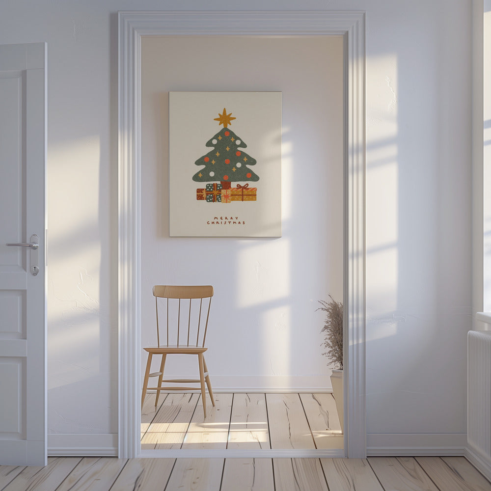 Christmas tree with gifts | Canvas
