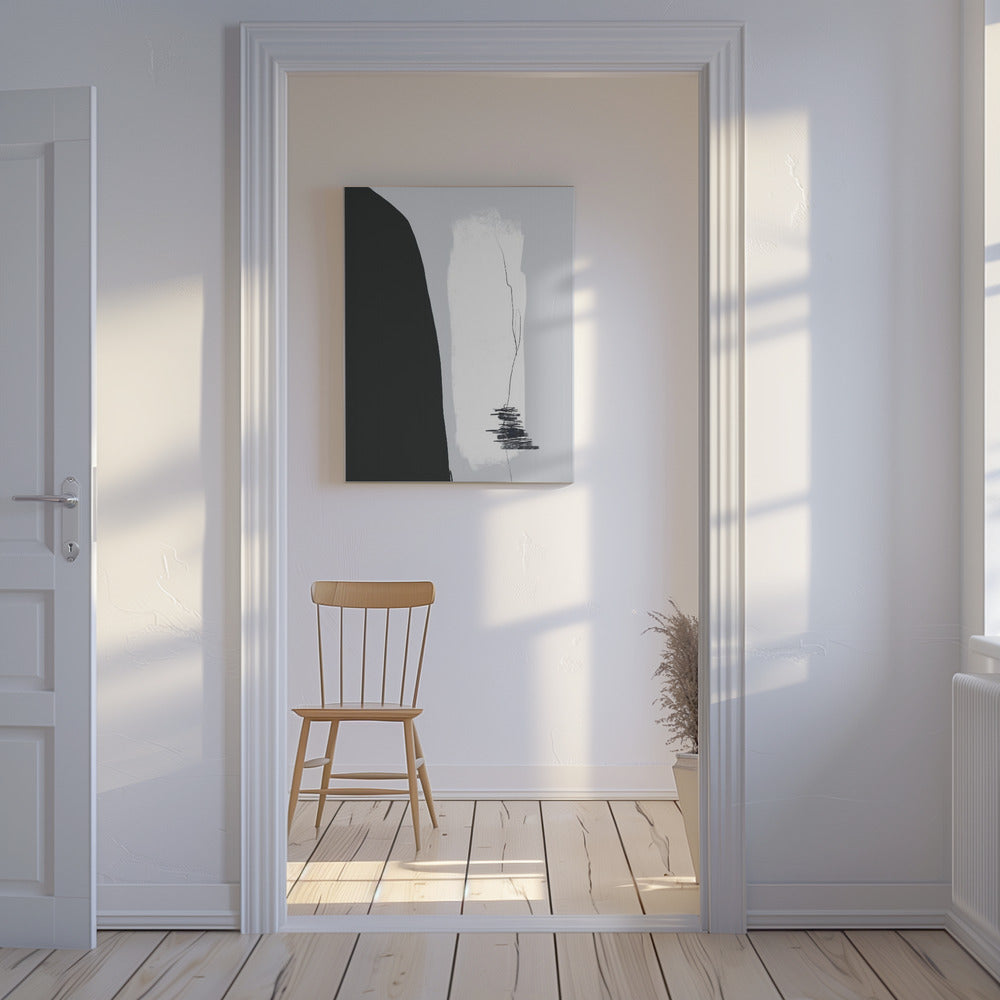 Black Shape Against A Light Background | Canvas