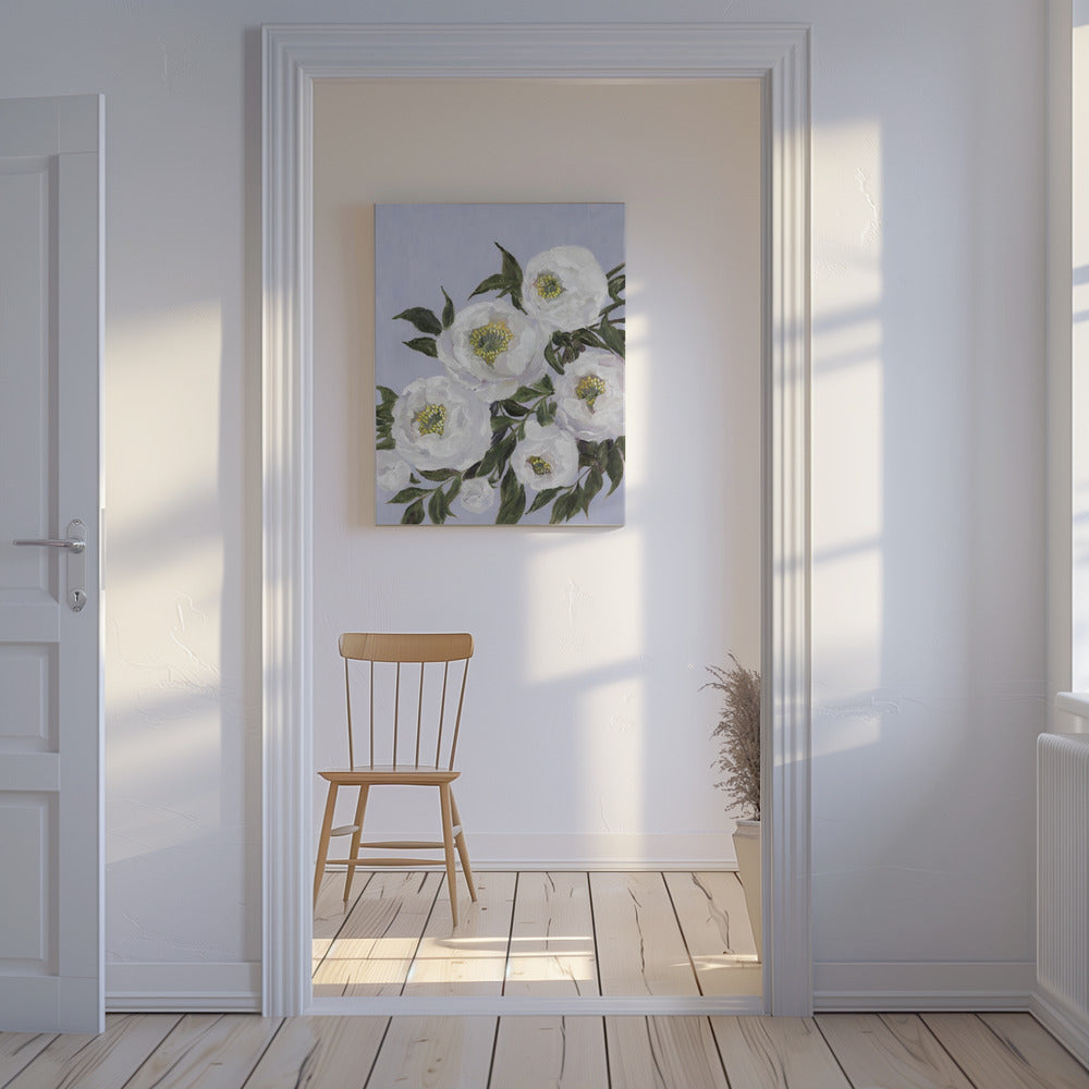 Evadne peonies in lilac | Canvas