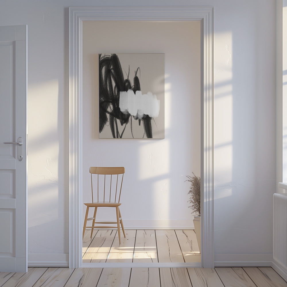 Expressive Black and White Brushstrokes | Canvas