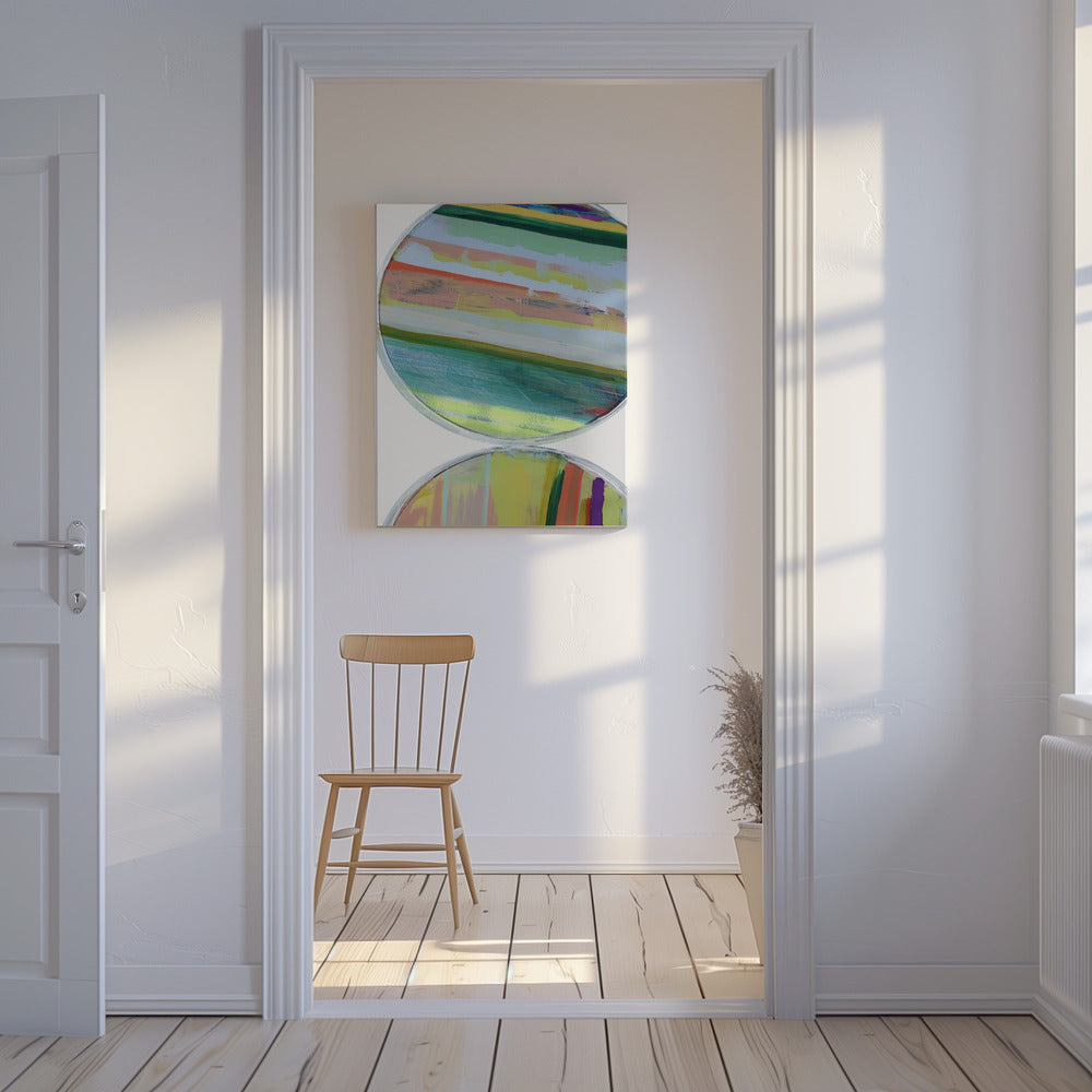 Abstract Stripes & Circles No 1 | Canvas