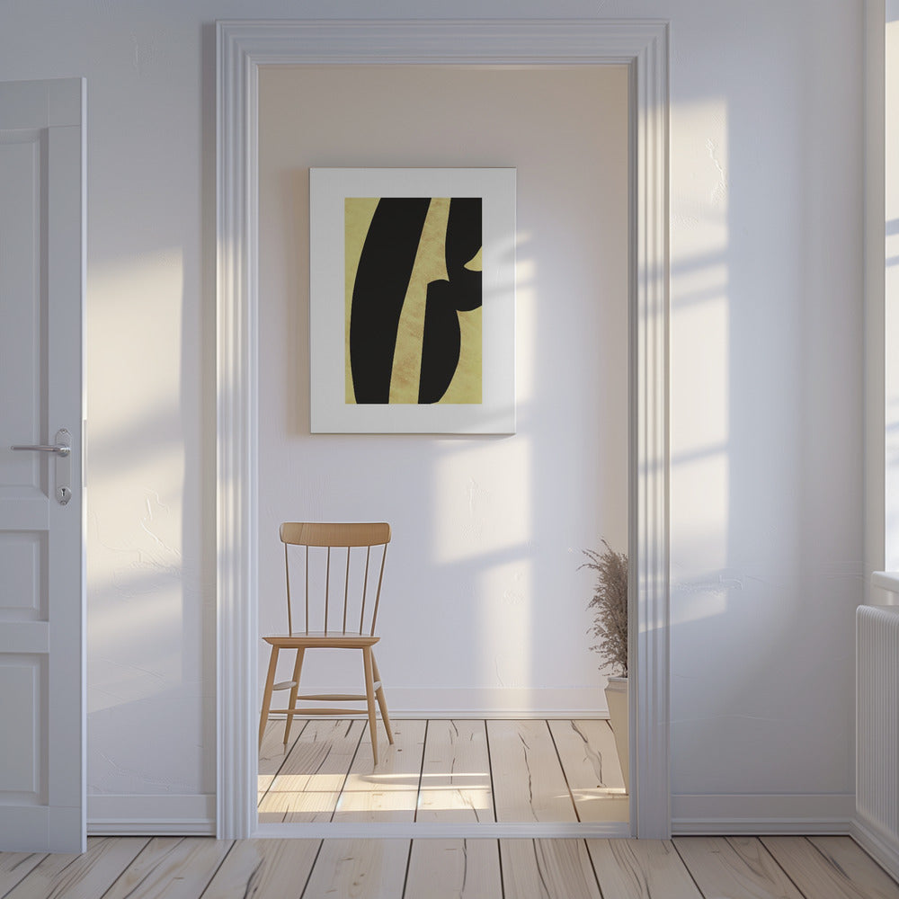 Abstract Black Shapes Print No 5 | Canvas