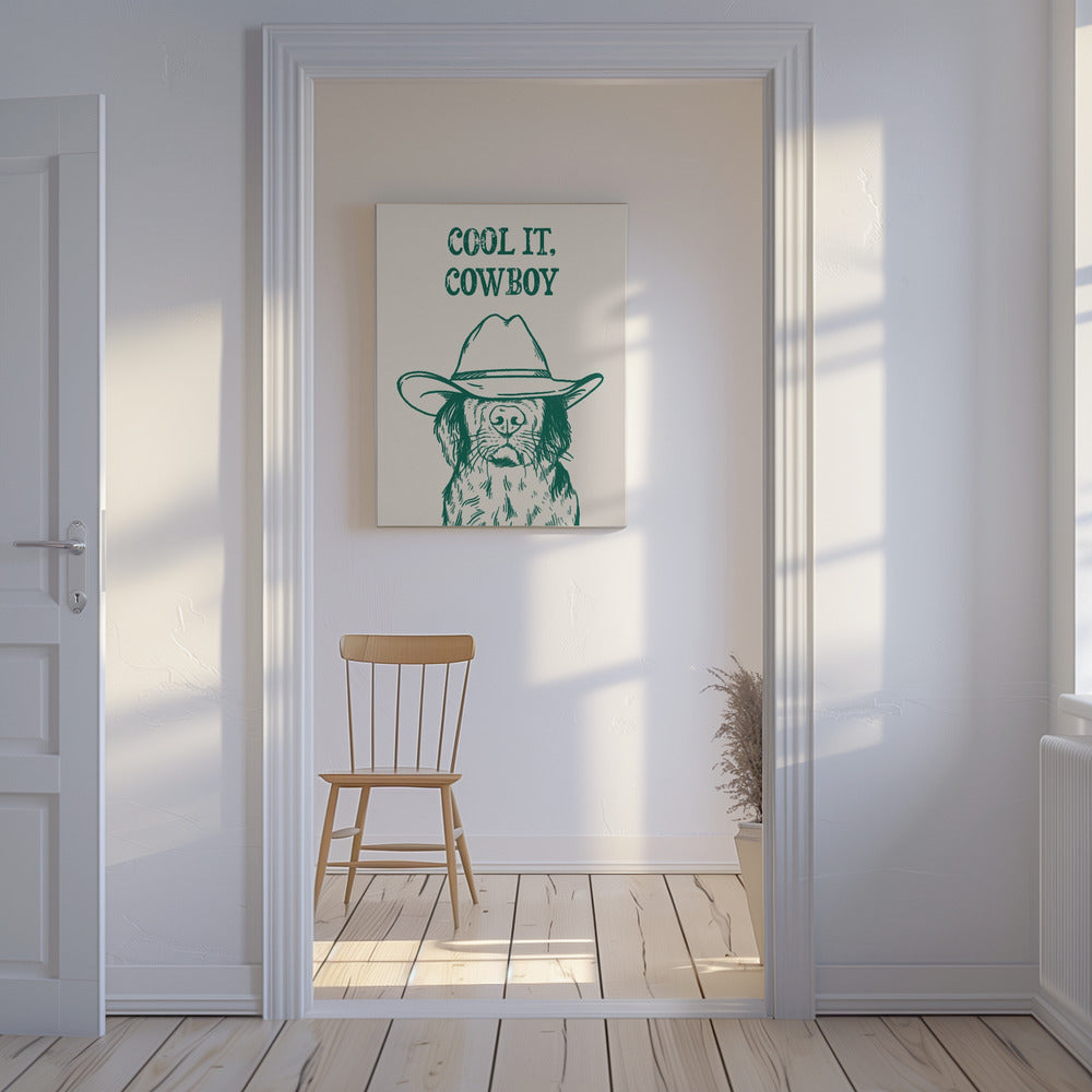 Cool it Cowboy Green | Canvas