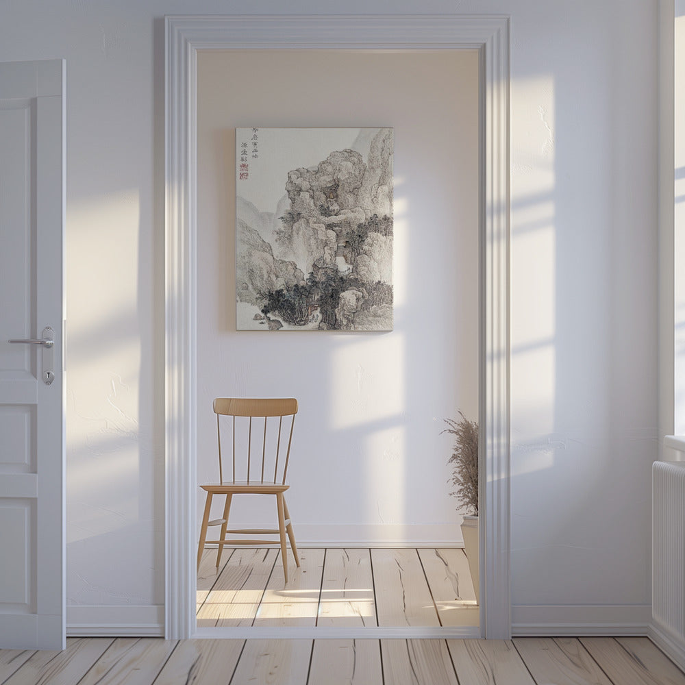 Japanese Rocky Landscape, Vintage Illustration | Canvas