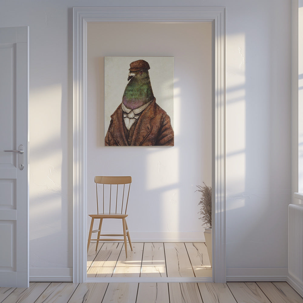 Pigeon Dressed In Vintage Attire | Canvas