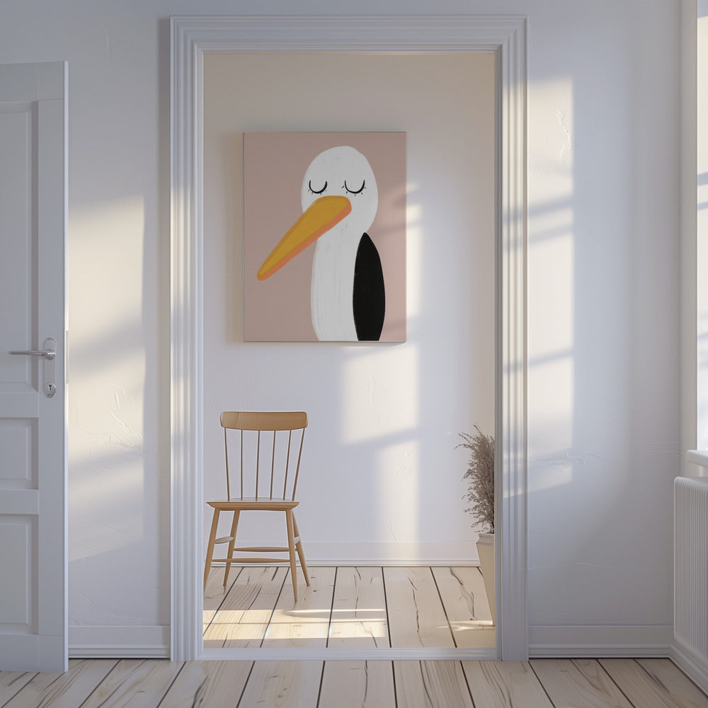 Peaceful Stork With Closed Eyes | Canvas
