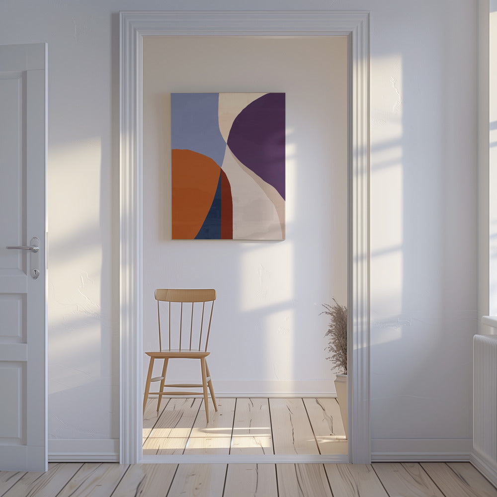 Organic Forms in Earthy and Blue Tones | Canvas