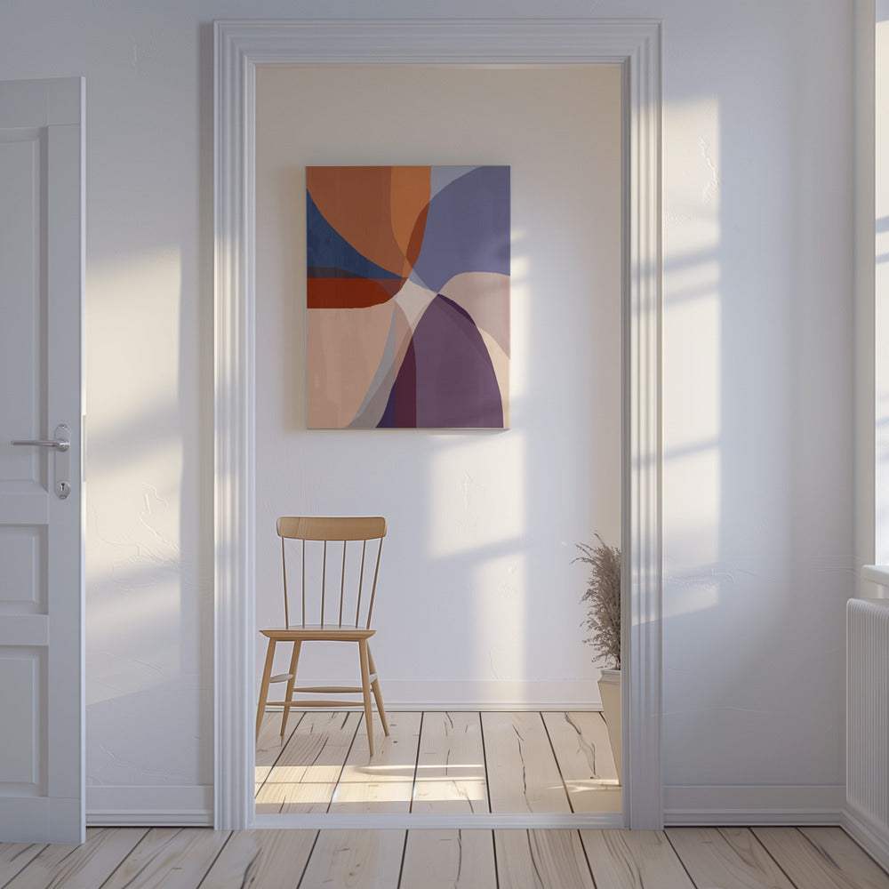 Organic Forms in Earthy and Blue Tones | Canvas