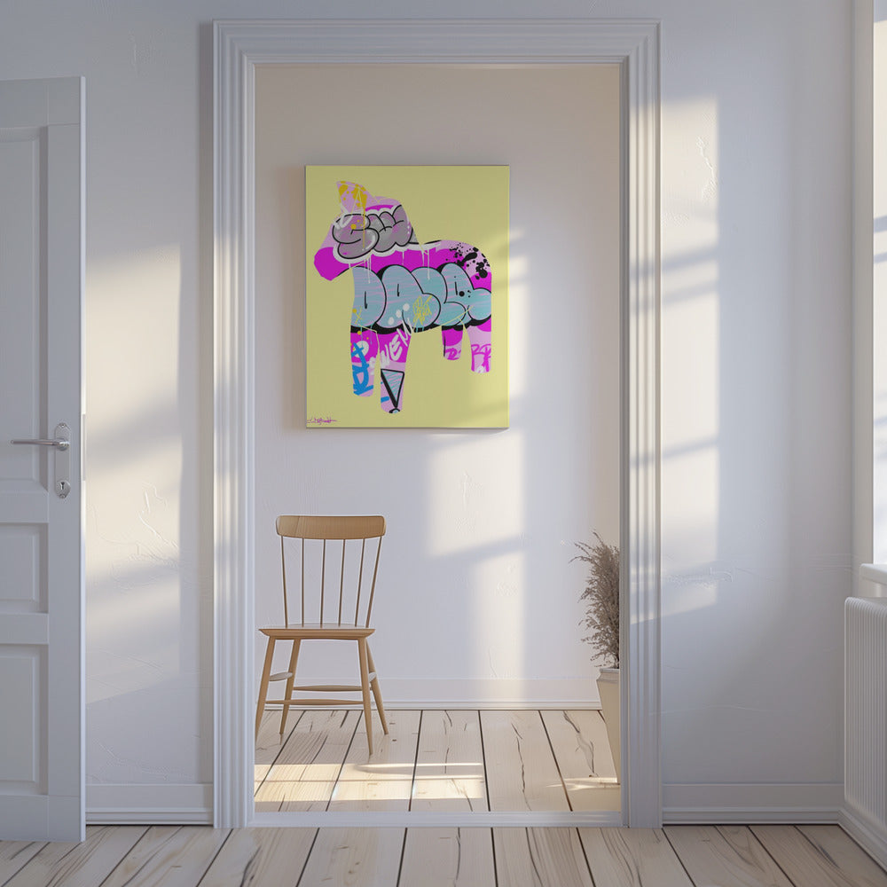 Graffiti Style Dala Horse | Canvas