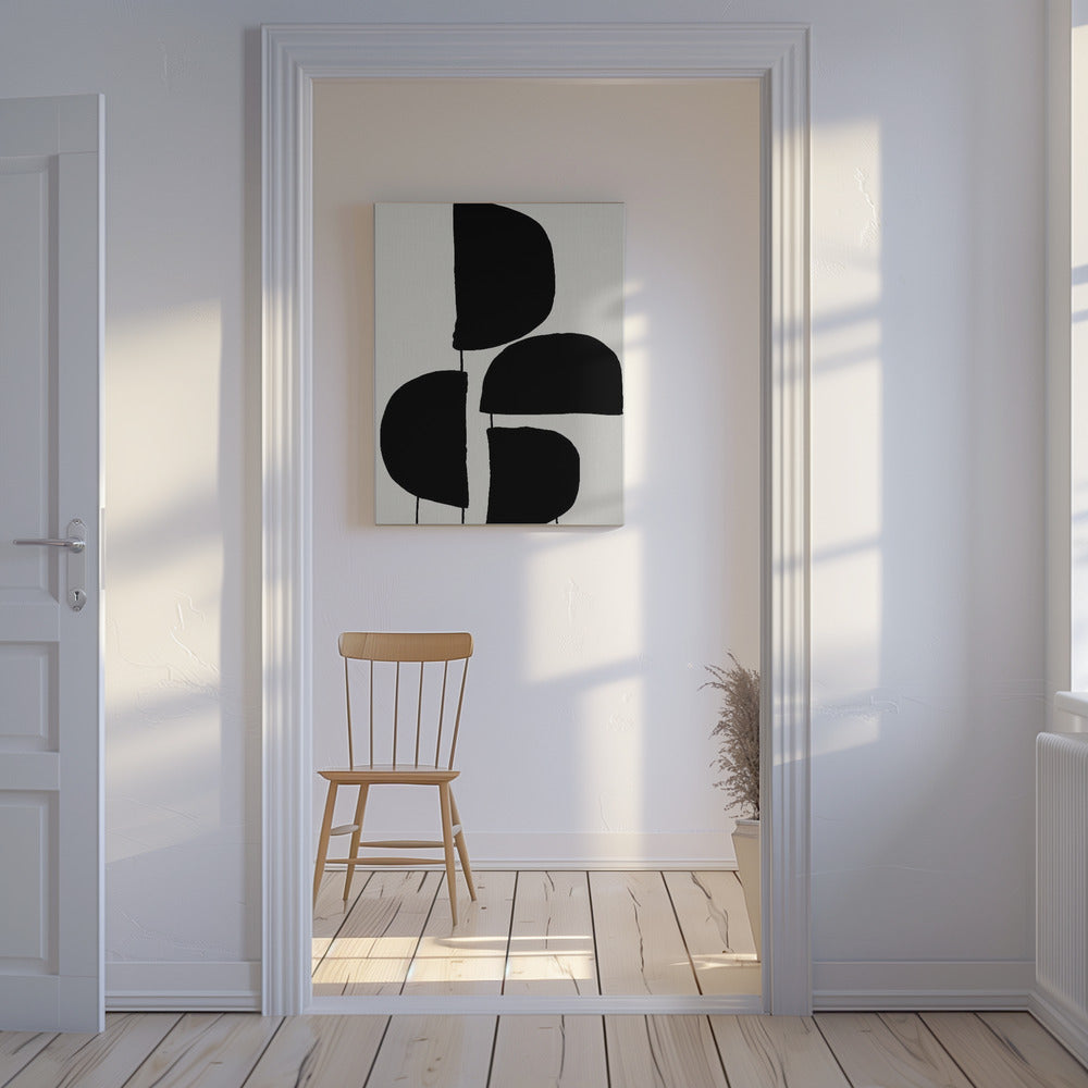 Minimalist Black Abstract Forms | Canvas