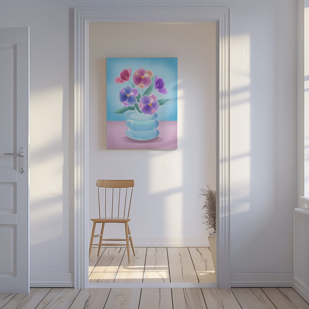 Petals in Blue Vase | Canvas
