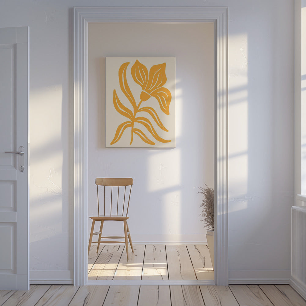 Abstract Yellow Stylized Tulip | Canvas