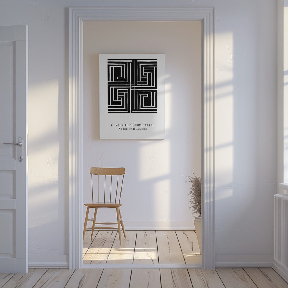 Composition Géométrique Noire et Blanche | Canvas