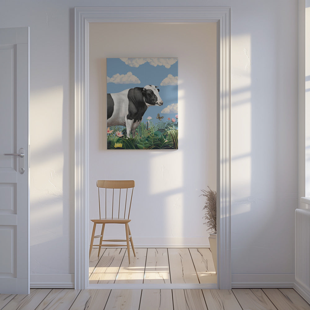 Colourful Portraits of Happy Cows (butterfly Included) | Canvas
