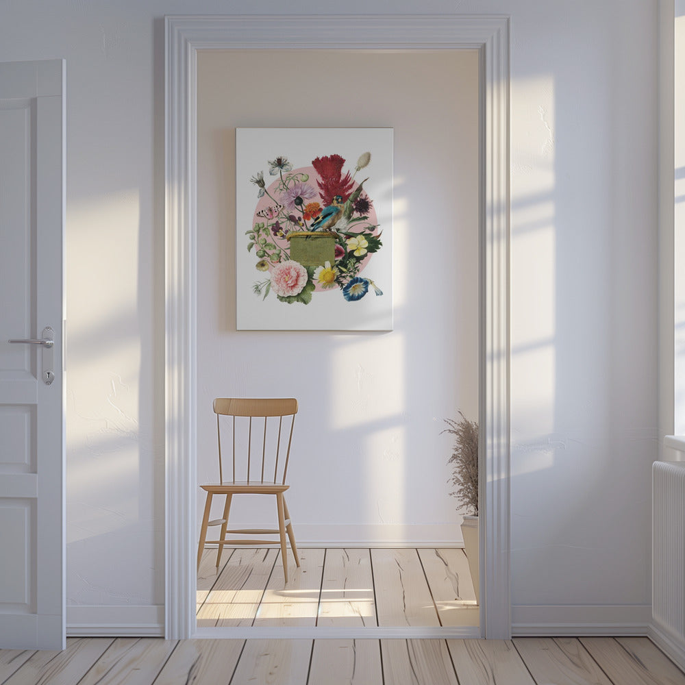 Colorful Bird Perched On A Box | Canvas