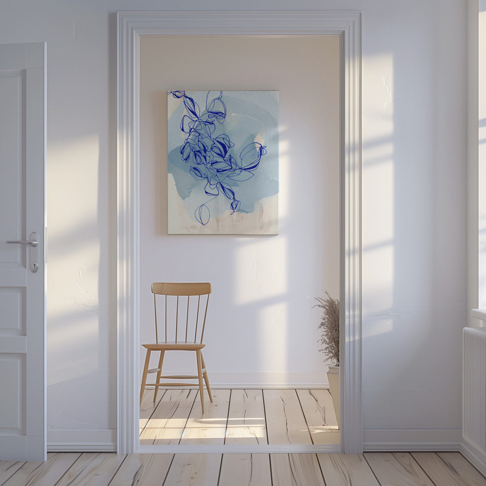 Blue Vine Elegance | Canvas