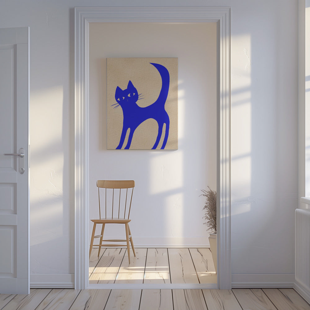 Luminous BLUE cat | Canvas